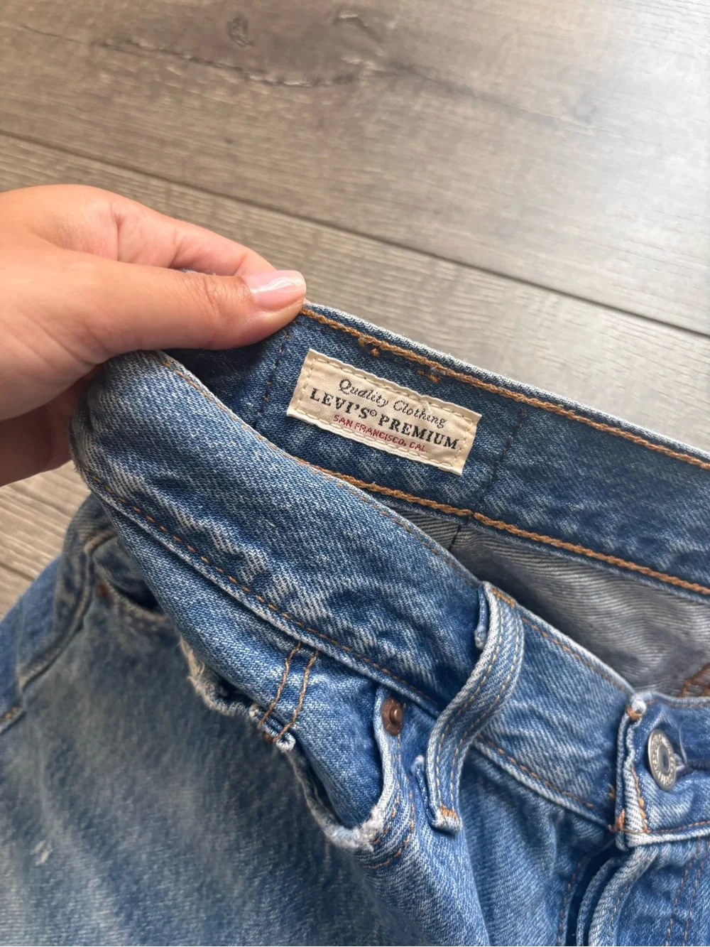 Levi’s Denim Distressed Cutoff Shorts - Blue